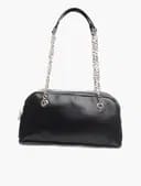 Stradivarious Hand Bag - Black & Sliver Chain