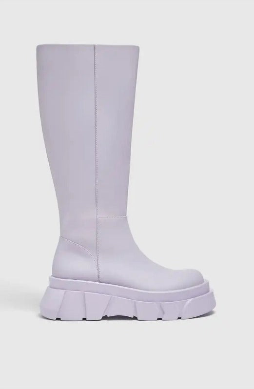 Pull&Bear Chunky Sole Boots - Purple