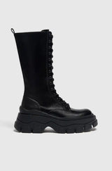 Pull&Bear Chunky Sole Boots Double Laced - Black