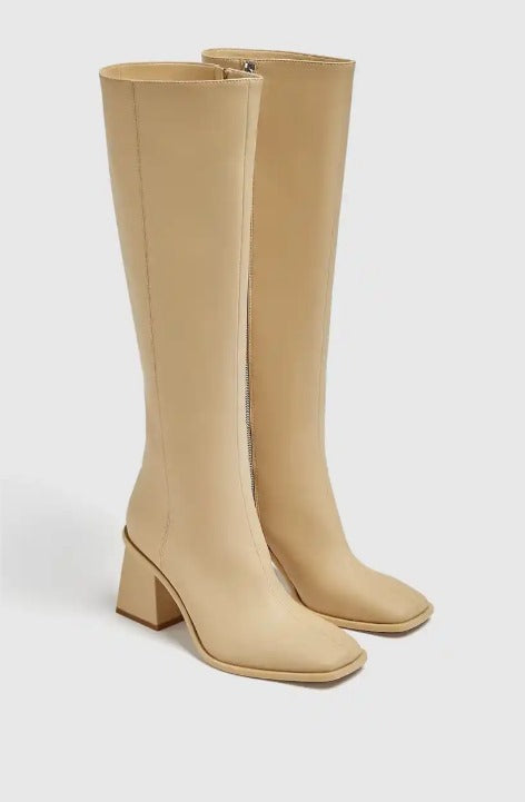 Pull&Bear Heeled Boots  - Nude